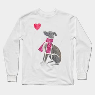 Watercolour Italian Greyhound dog Long Sleeve T-Shirt